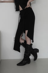 unbalanced low tunnel skirt (2color)