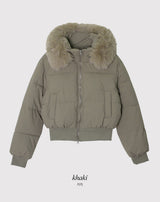 #Winter 2WAY Fur Hood Crop Padding (3color)