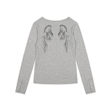 (DUC) GA ヘンリーネック長袖Tシャツ グレー