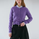 RVS Round Neck Cardigan Purple