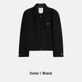 ASCLO Wool Tweed Zip Up Blouson (2color)