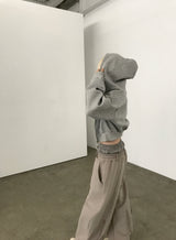[FLEECE]クリスタルドットクロップドフードジップアップ