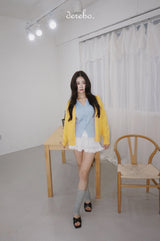 yellow wool lovely long-sleeved cardigan