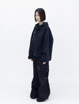 HIGH NECK CROP HOODIE [UNISEX]