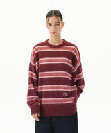 HAIRY STRIPE KNIT SWEATER