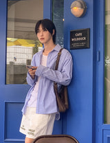 クーリアストライプオーバフィットシャツ