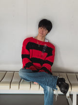 25FW★ [LANARCH] Destroyed Stripe Knit