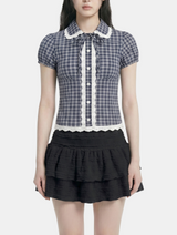 Eira Lace Check Blouse