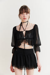 MERMAID SHEER CARDIGAN black