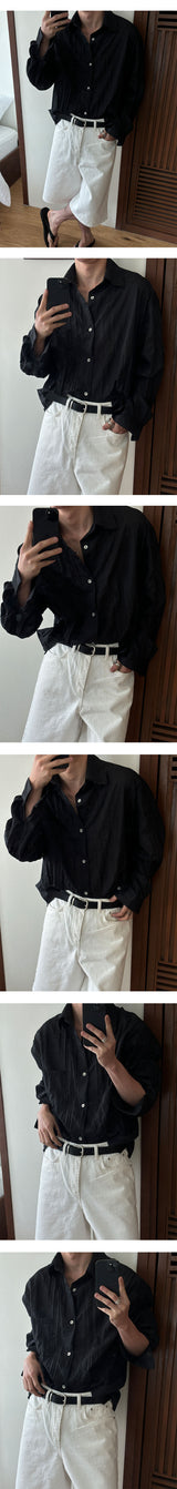 [Unisex] リンクルオーバーフィットシャツ(2color)