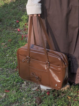 Classic ribbon school bag_vintage brown