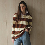 Striped Rugby Shirt_Brown