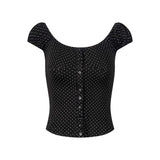 Mabel Dot Shirring Top