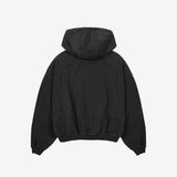 Oversized Full Zip Hoodie - Washed Black