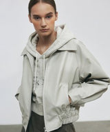CLASSIC BLOUSON LEATHER JACKET_BEIGE