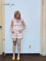 SS26 プリント Tシャツ ウィズ ラッフルド トリム