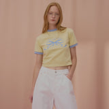 ラブリボンリンガーTシャツ-CREAM
