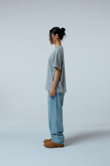 EEERRR Distorted logo over-crop fit T-shirt (Melange)