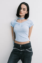 レースscTシャツ (sky blue)