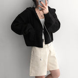 Ond Cropped Pocket Hooded Knit Cardigan