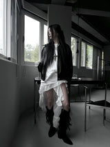 vintage old leather jacket (2color)