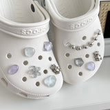 [made]purple&silver resin shoes charm set 