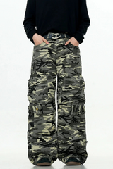 Distressed Camo Cargo Pants