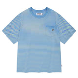 UNI MONO CHERRY STRIPE T-SHIRT [SKY]