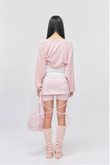 Puff Sleeves Cushion Bolero Pink