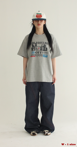 [Hand-Made] レッドラインワイドデニムパンツ