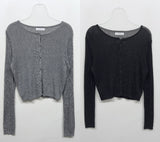 Judy See-through Round Neck Cardigan
