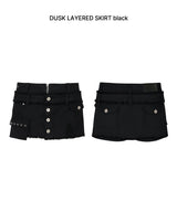 DUSK LAYERED SKIRT black