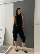 Long banding pants [BLACK]