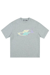 パッチワークフローラルエンブロイダリーTシャツ