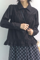 コットンフレアシャーリングシャツ