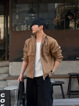 Ber suede collar neck jacket