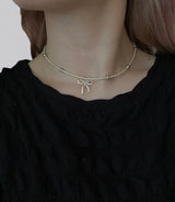 silver ribbon necklace