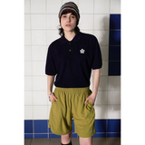 ボタンフラワーPKポロシャツ / NAVY