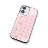 [MADE]Peach Check MagSafe Glass Bumper Phone Case