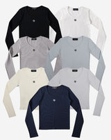 ステッチUネック長袖Tシャツ