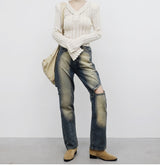 Jedney V-neck button knitwear