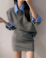 Minro Shirt Knit & Skirt Set