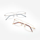 Knouun スクエアコンビツーブリッジメガネ ASCENT GD