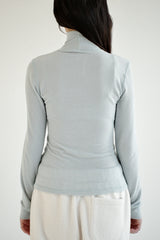 Wool turtleneck top, Blue