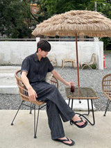 Olin linen indigo half shirts