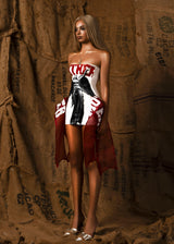 Mother Printed Strapless Dress