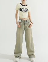 Paradise Side Cutting Cropped T-Shirt