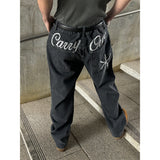 [Unisex] Handling stitch wide denim pants(3color)