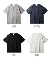 26SS★ ラウンドヘンリーネック半袖Tシャツ