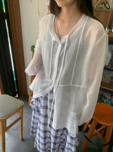 Noah See-through Summer Tie Blouse